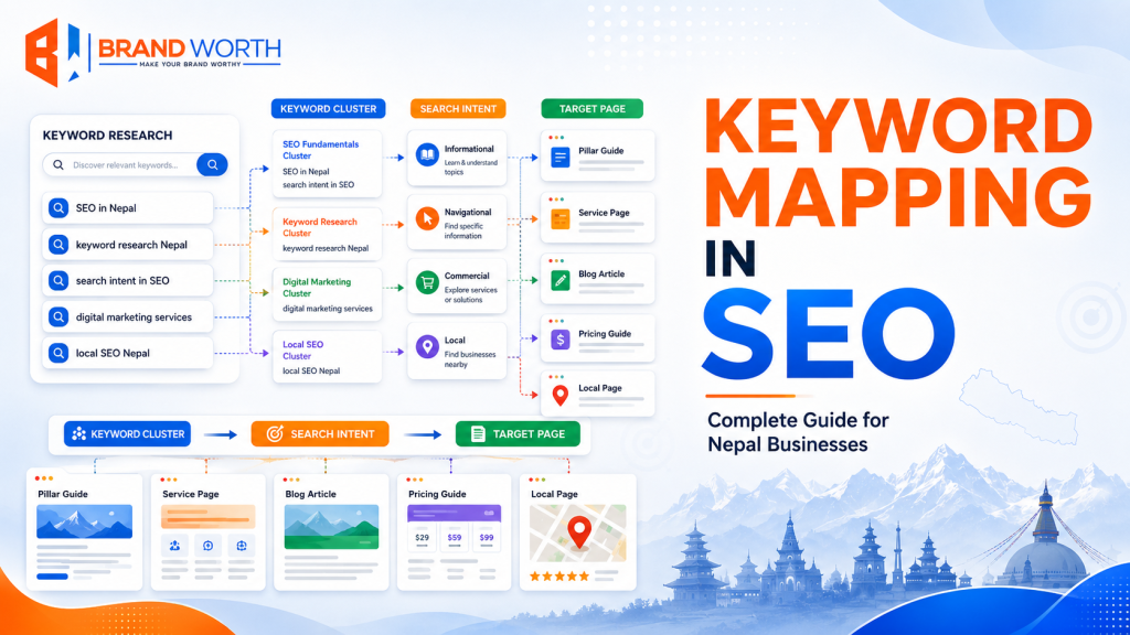 Keyword mapping in SEO process for Nepal businesses